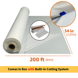 Disposable Plastic Table Cloth Roll -54 In x 200 Ft